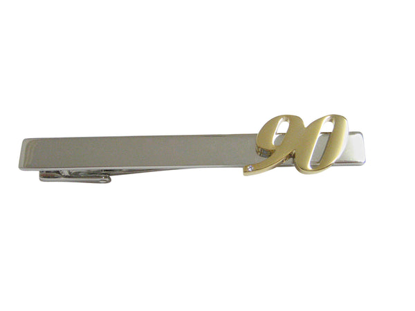 Gold Toned 90 Years Square Tie Clip