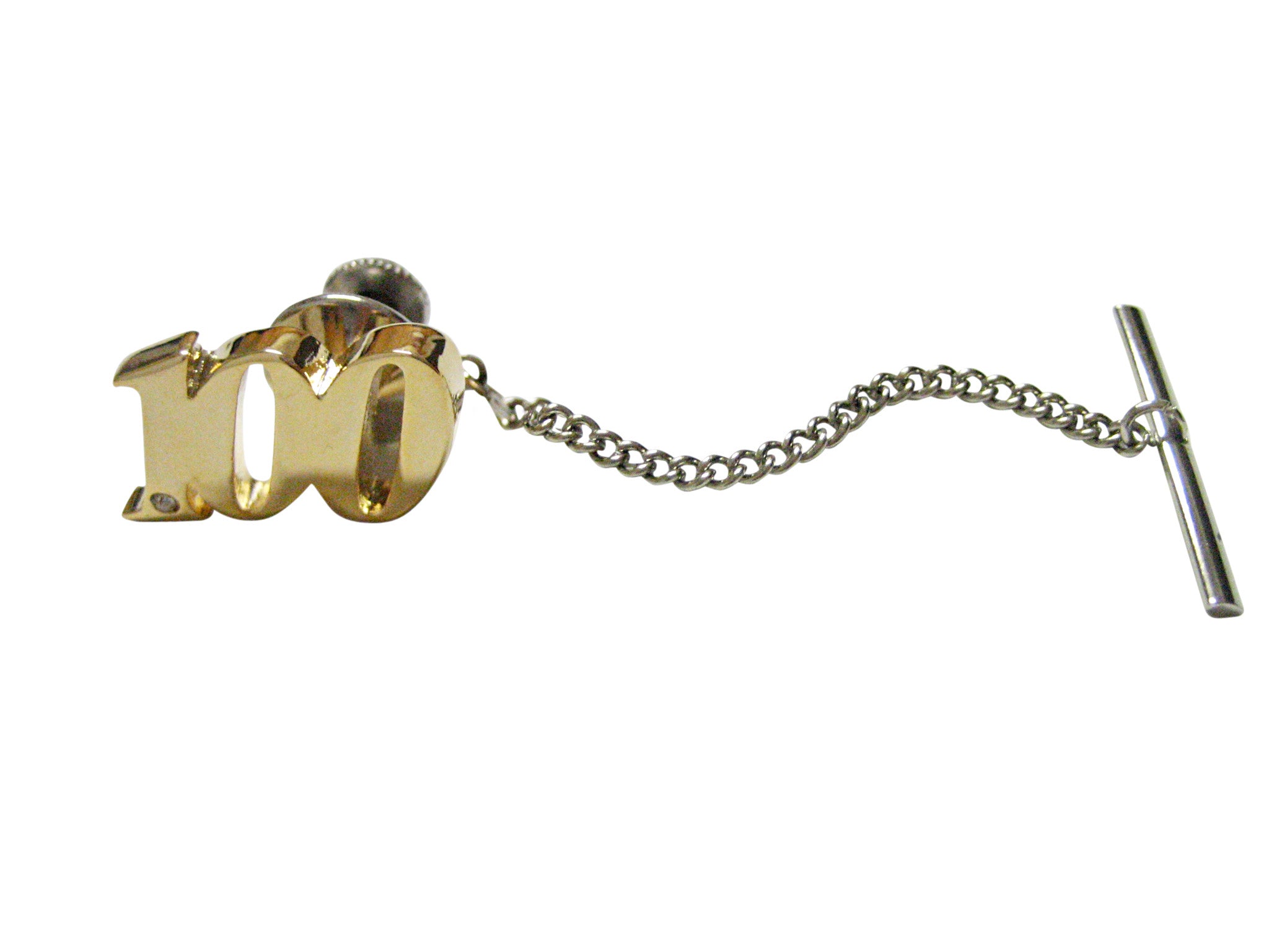 Gold Toned Age 100 Tie Tack