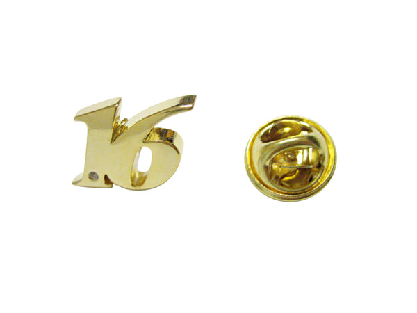 Gold Toned Age 16 Lapel Pin