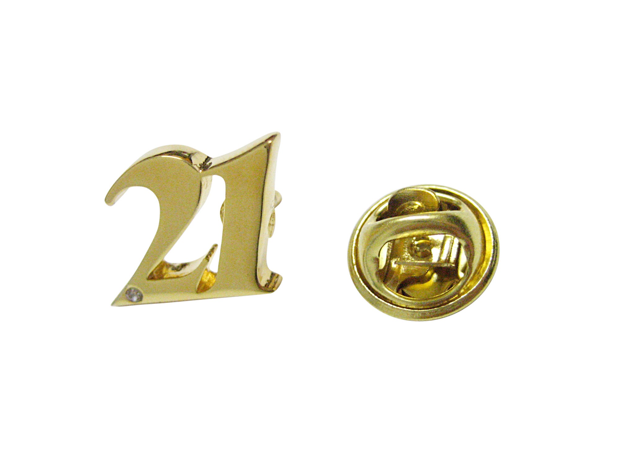 Gold Toned Age 21 Lapel Pin - Kiola Designs