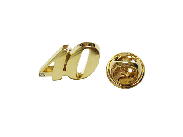 Gold Toned Age 40 Lapel Pin