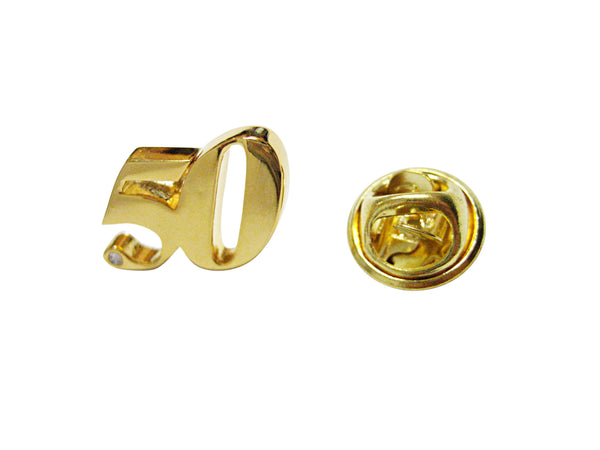 Gold Toned Age 50 Lapel Pin