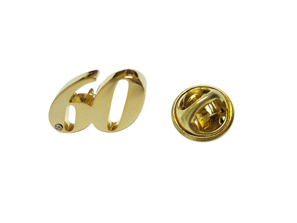 Gold Toned Age 60 Lapel Pin