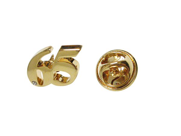 Gold Toned Age 65 Lapel Pin