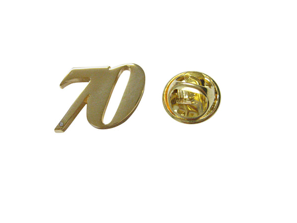 Gold Toned Age 70 Lapel Pin