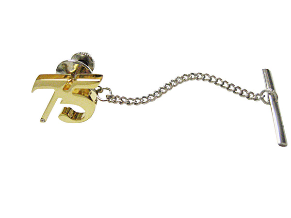 Gold Toned Age 75 Tie Tack
