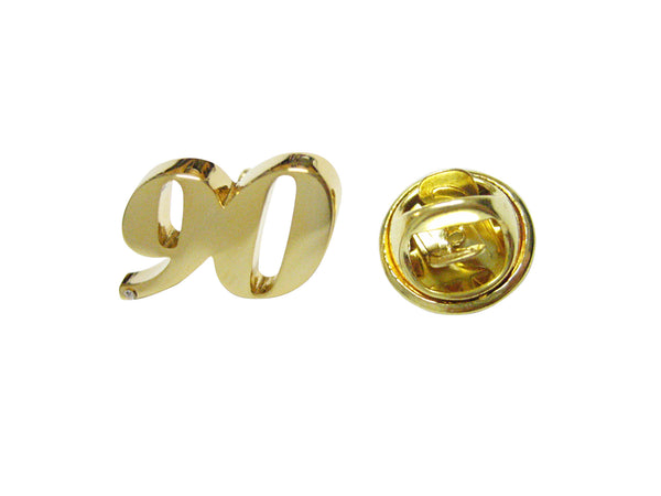 Gold Toned Age 90 Lapel Pin