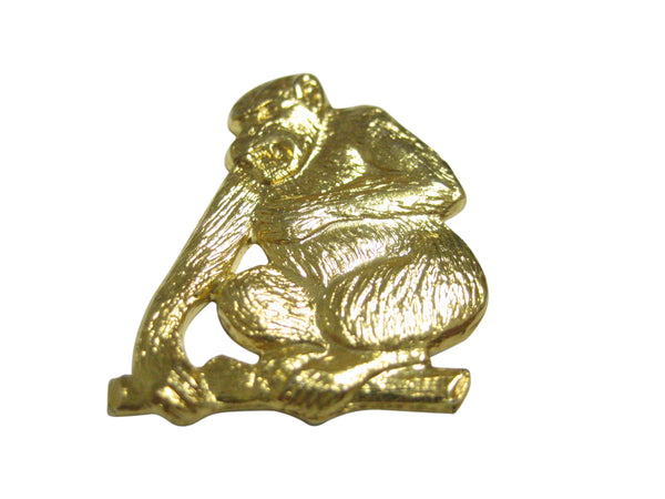 Gold Toned Angry Monkey Magnet