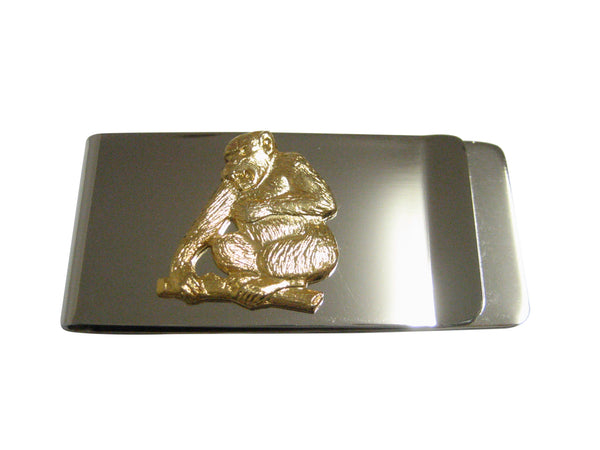 Gold Toned Angry Monkey Pendant Money Clip