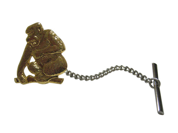 Gold Toned Angry Monkey Tie Tack