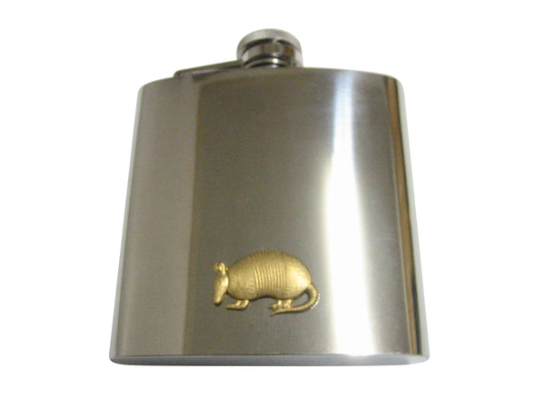 Gold Toned Armadillo 6 Oz. Stainless Steel Flask