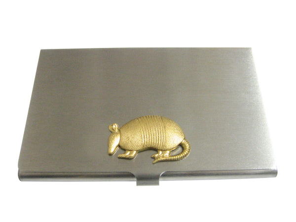 Gold Toned Armadillo Business Card Holder