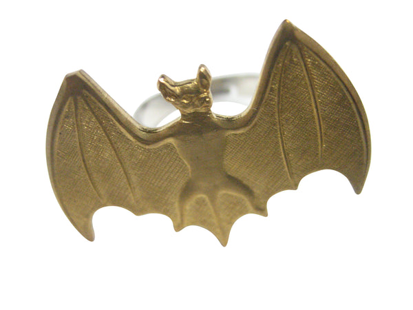 Gold Toned Bat Adjustable Size Fashion Ring