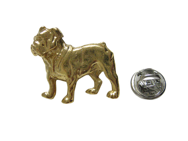 Gold Toned British Bulldog Lapel Pin