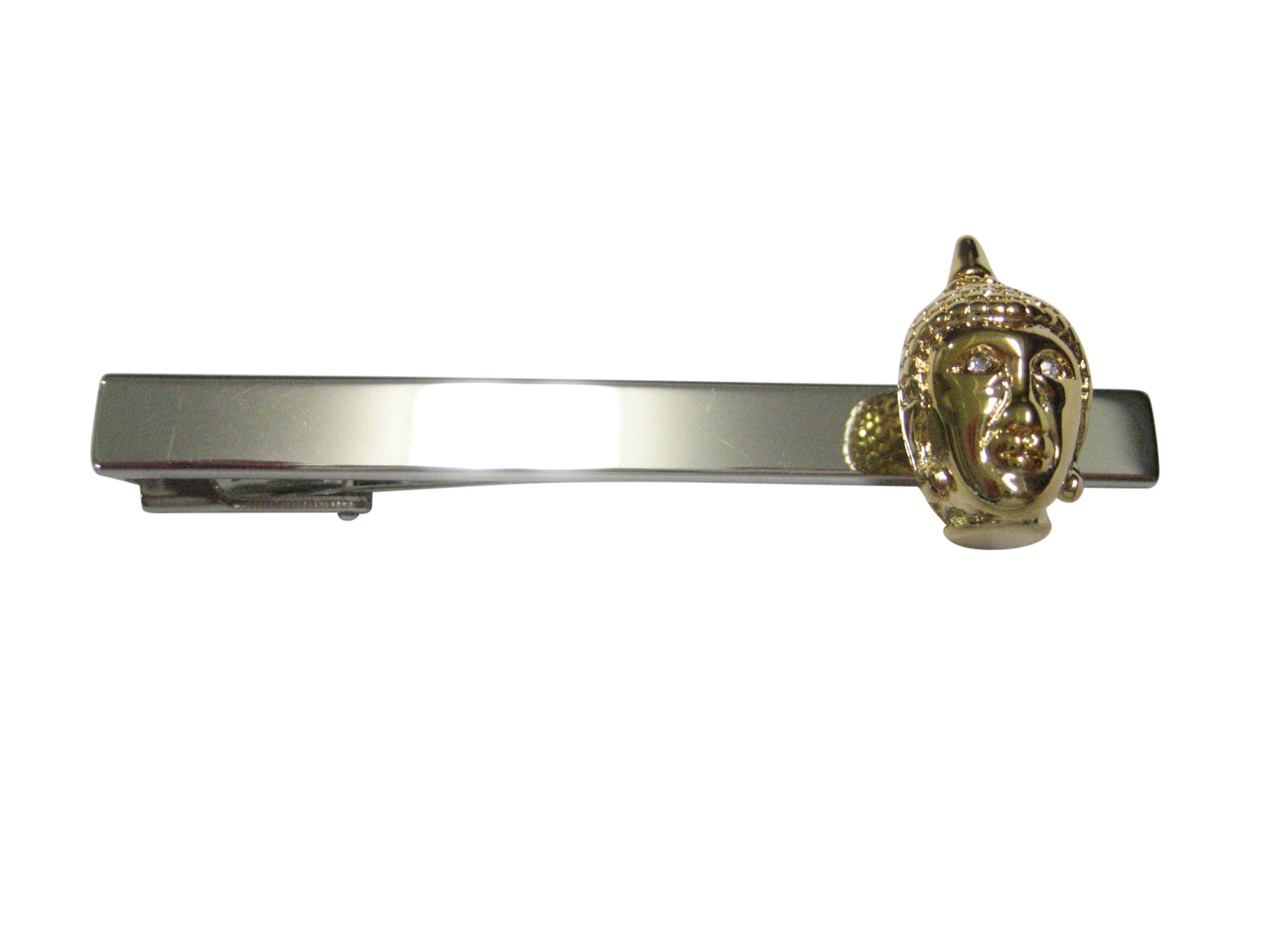 Gold Toned Buddha Head Buddhism Square Tie Clip