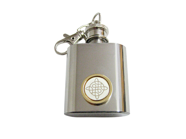 Gold Toned Celtic Design 1 Oz. Stainless Steel Key Chain Flask