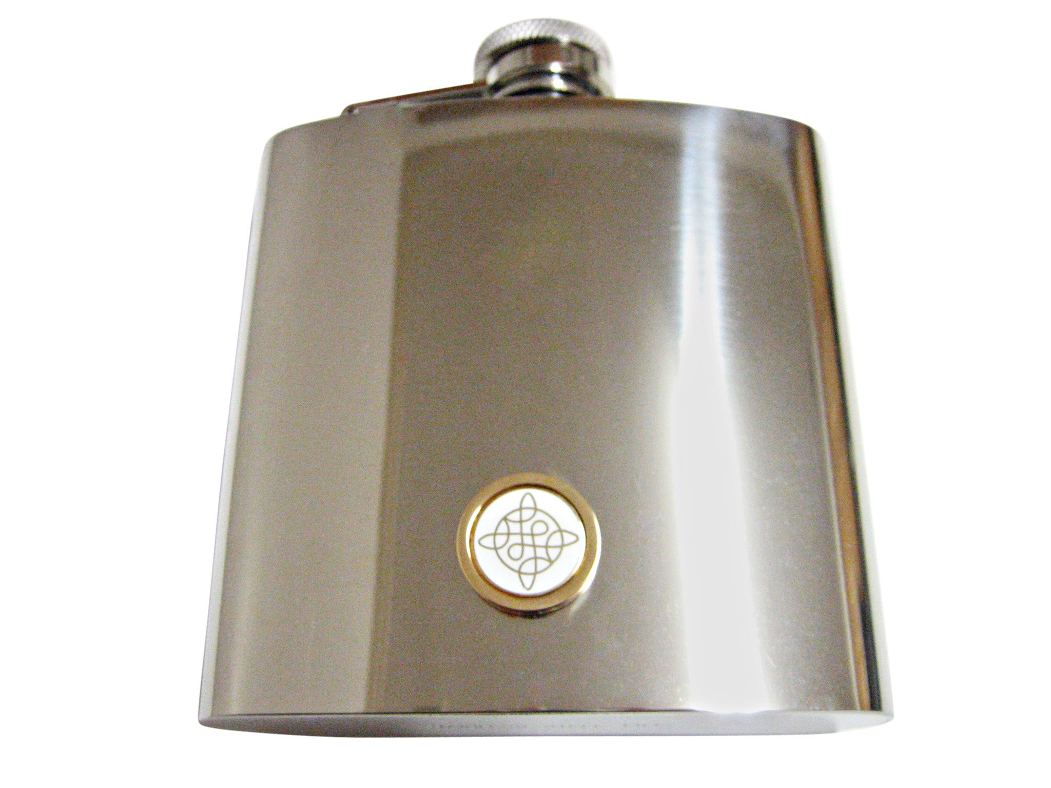 Gold Toned Celtic Design 6 Oz. Stainless Steel Flask