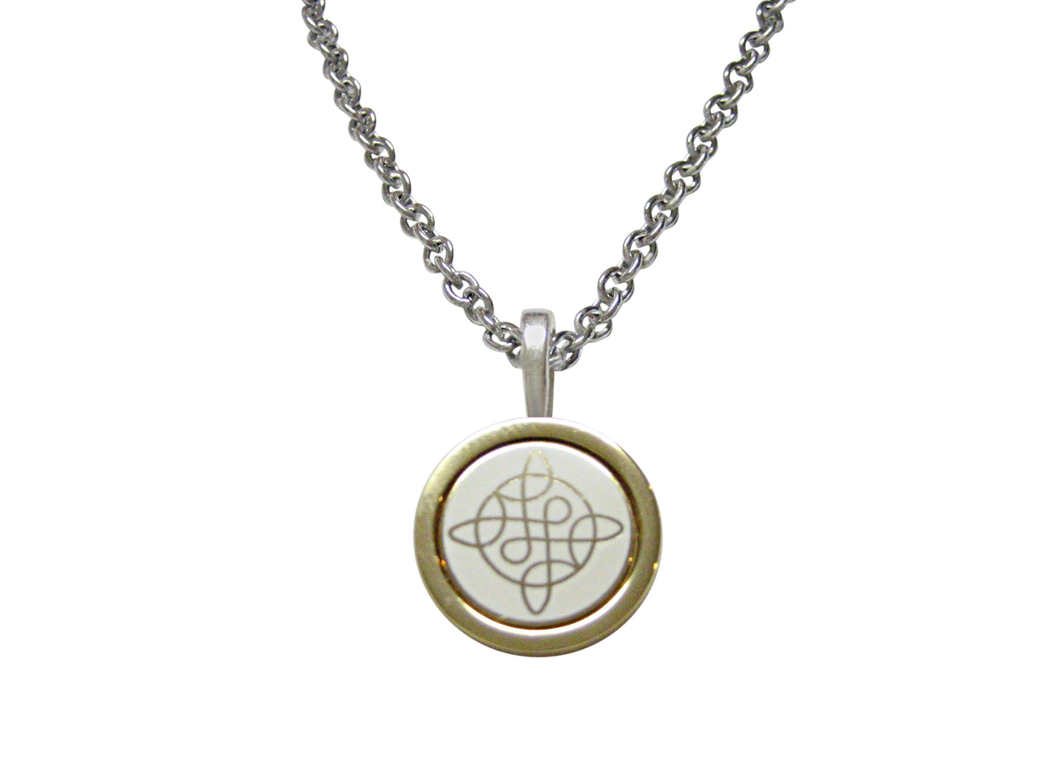 Gold Toned Celtic Design Pendant Necklace