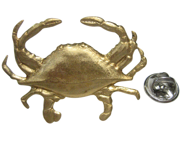 Gold Toned Crab Lapel Pin