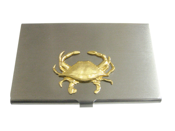 Gold Toned Crab Pendant Business Card Holder