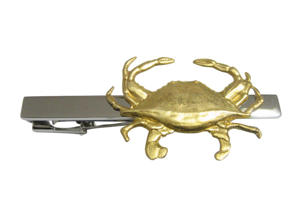 Gold Toned Crab Pendant Square Tie Clip