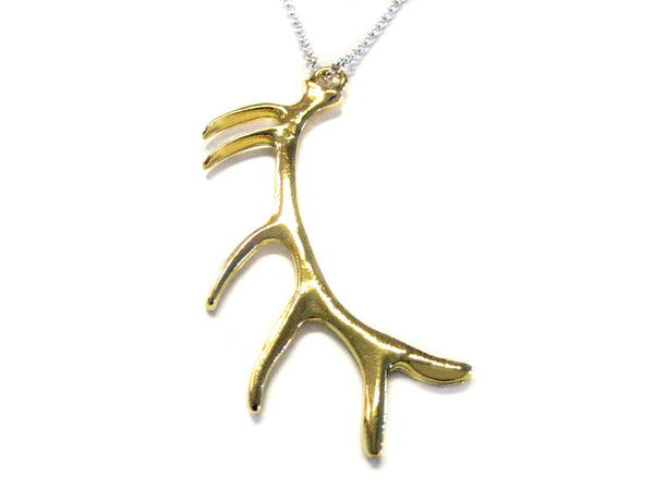Gold Toned Deer Antler Necklace