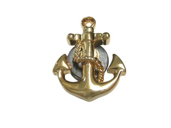 Gold Toned Detailed Nautical Anchor Magnet