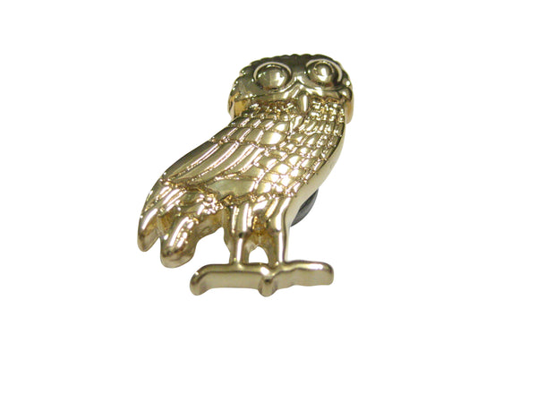 Gold Toned Detailed Owl of Athena Bird Magnet
