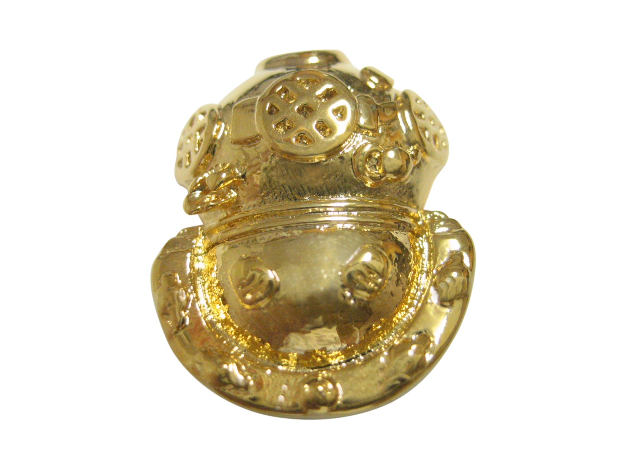 Gold Toned Divers Helmet Pendant Magnet