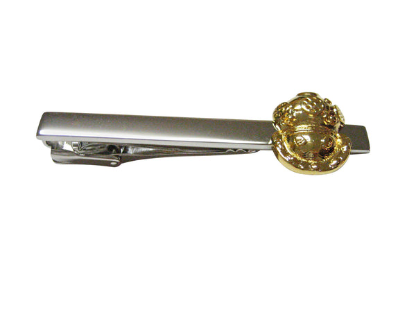 Gold Toned Scuba Divers Helmet Square Tie Clip