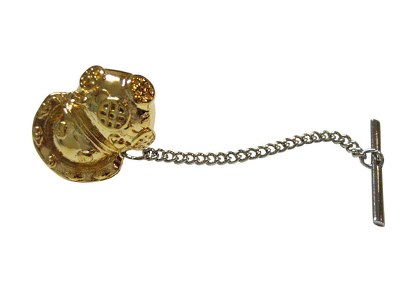 Gold Toned Divers Helmet Tie Tack