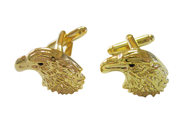 Gold Toned Eagle Bird Head Cufflinks