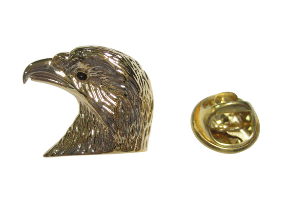 Gold Toned Eagle Bird Head Lapel Pin