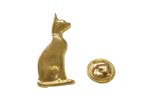 Gold Toned Egyption Cat Lapel Pin