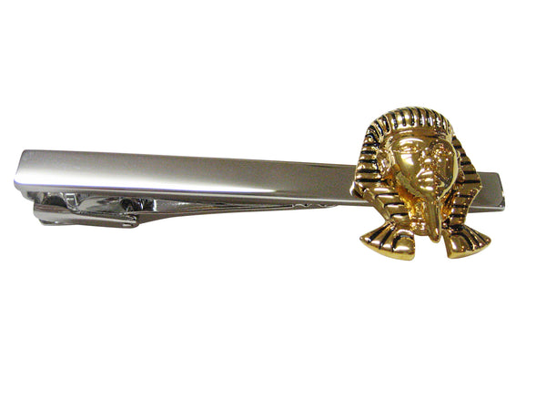 Gold Toned Egyption King Tutankhamun Square Tie Clip