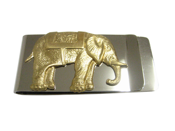Gold Toned Elephant Pendant Money Clip