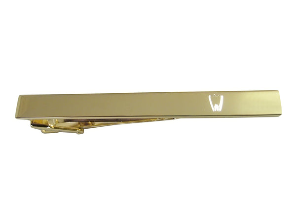 Gold Toned Etched Dentist Tooth Square Tie Clip