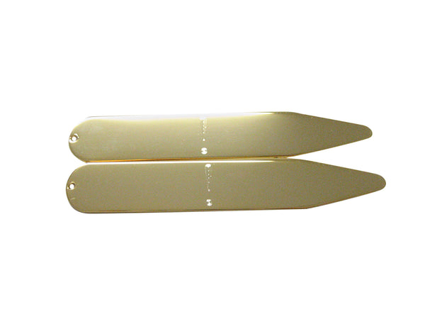 Gold Toned Etched Exclamation Mark Collar Stays