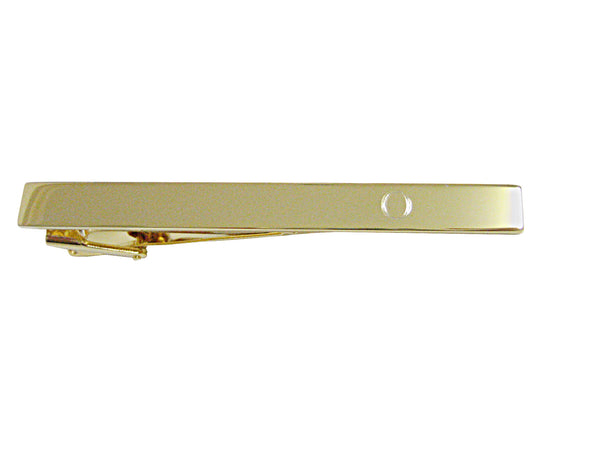 Gold Toned Etched Letter O Monogram Square Tie Clip