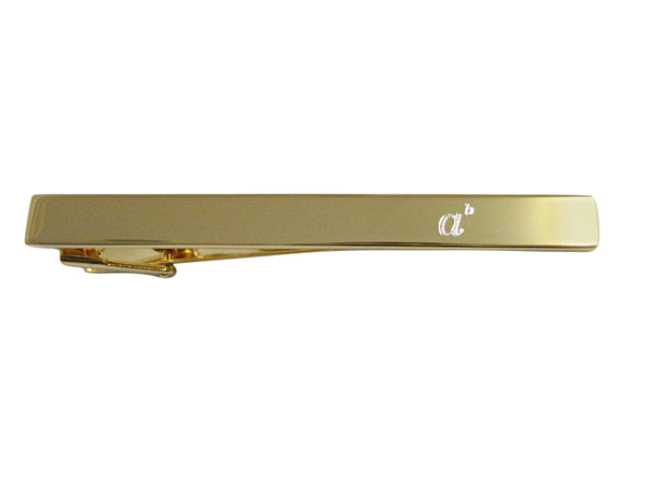 Gold Toned Etched Mathematical A to the Power of B Square Tie Clip