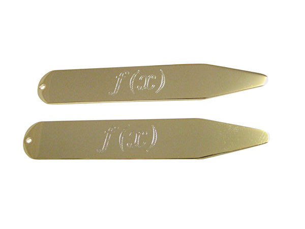 Gold Toned Etched Mathematical Function of X Collar Stays