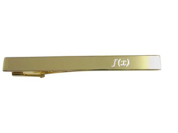Gold Toned Etched Mathematical Function of X Square Tie Clip