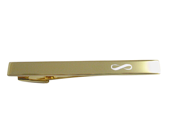 Gold Toned Etched Mathematical Infinity Google Googol Symbol Square Tie Clip