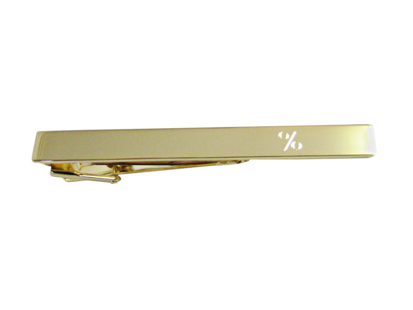 Gold Toned Etched Mathematical Percent Sign Square Tie Clip