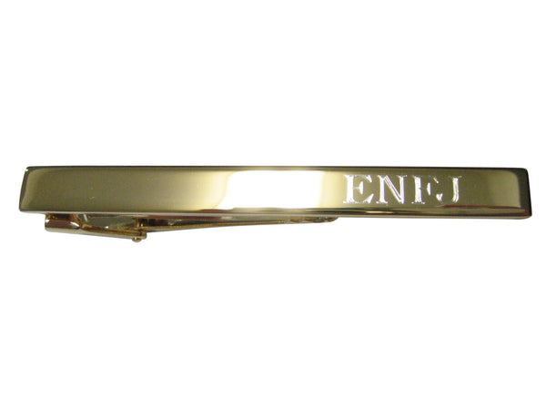 Gold Toned Etched Myers Briggs ENFJ Tie Clip