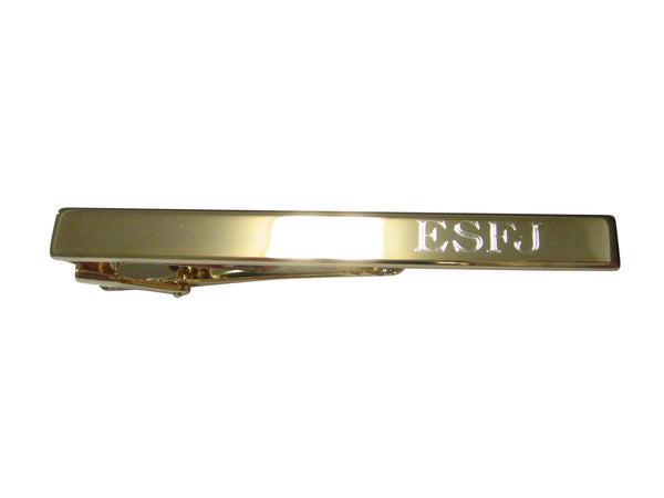 Gold Toned Etched Myers Briggs ESFJ Tie Clip