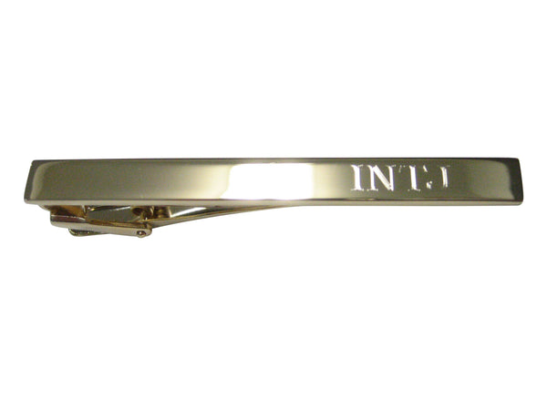 Gold Toned Etched Myers Briggs INTJ Tie Clip