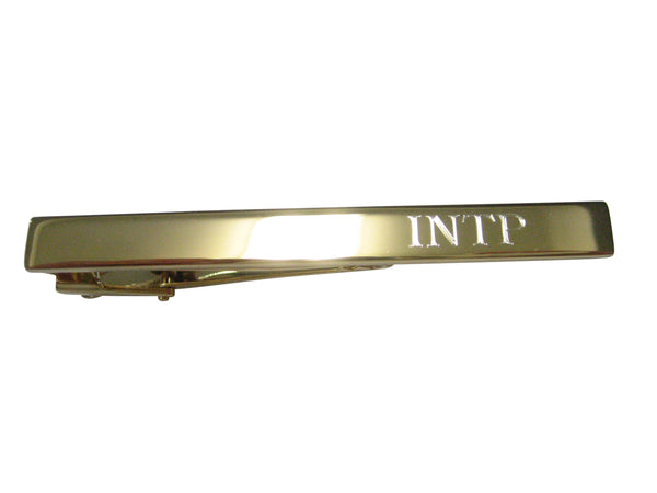 Gold Toned Etched Myers Briggs INTP Tie Clip