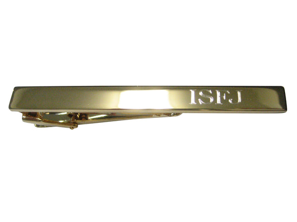 Gold Toned Etched Myers Briggs ISFJ Tie Clip