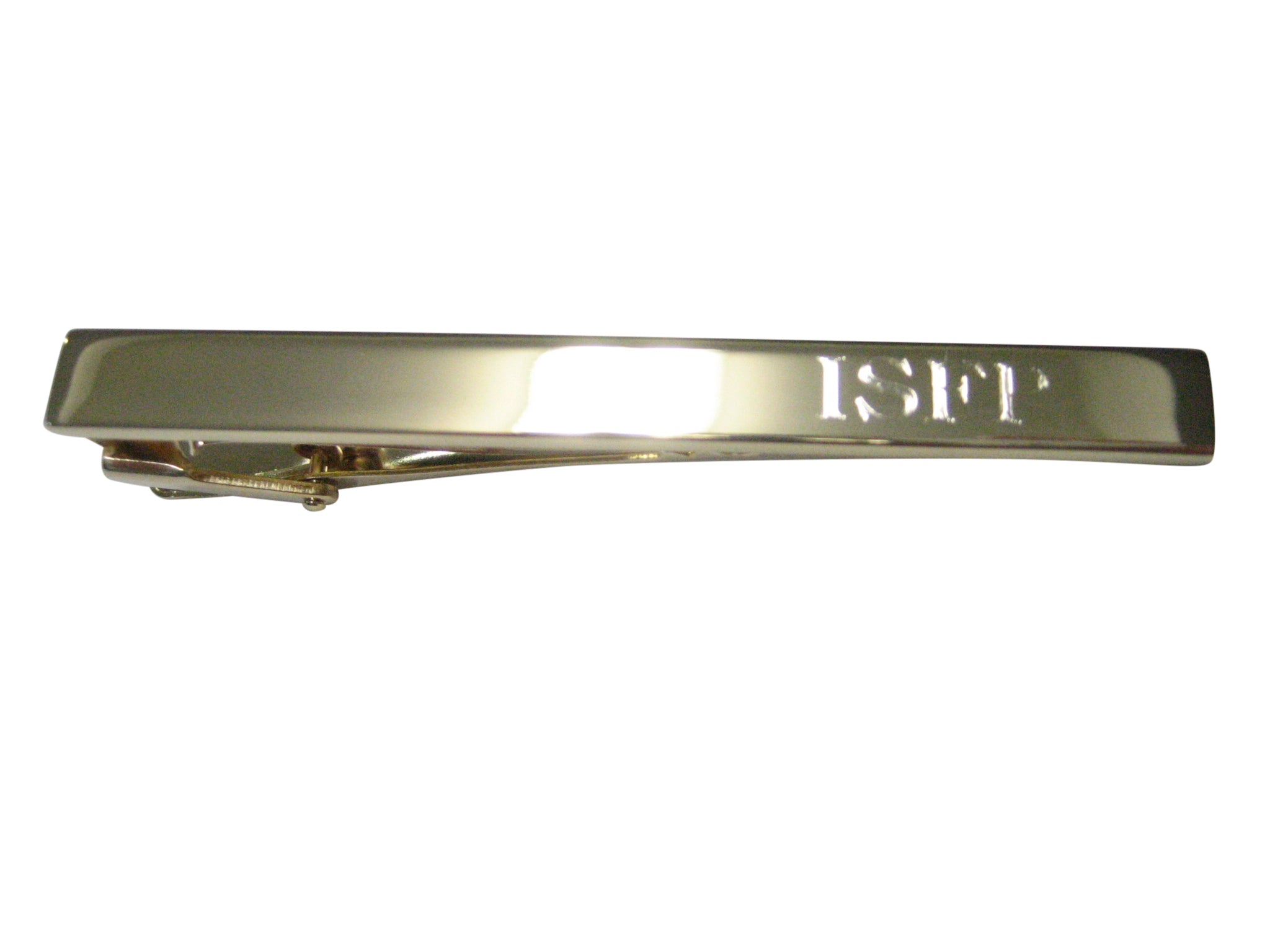 Gold Toned Etched Myers Briggs ISFP Tie Clip